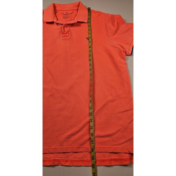 American eagle vintage 90s bright orange polo sz L athletic fit high visibility - Picture 6 of 7